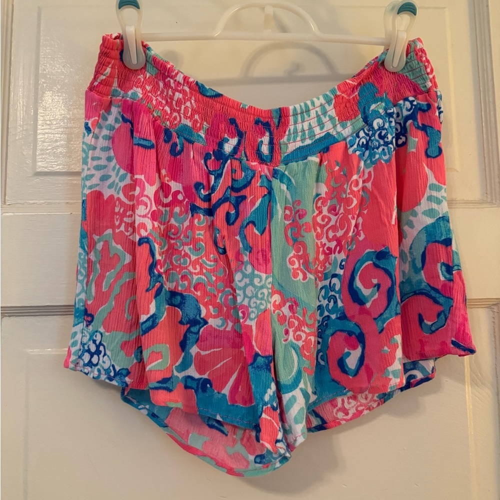 Lilly Pulitzer Pink and Blue pull-on shorts size L